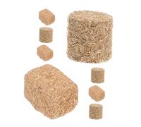 PartyKindom 8pcs Mini Stackable Hay Bales Realistic Straw Cubes and Cylinders DIY Farm Decor for Dollhouse Crafts Rustic Countryside Ornament with Authentic Detailing