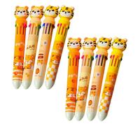 PartyKindom 8Pcs Multicolor Ballpoint Pens Portable Lightweight Writing Pens with Cartoon Tiger Design for Students Office School Supplies