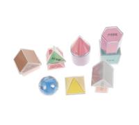 PartyKindom 8pcs Multicolored Geometric Solids Set for Plastic Volume Measurement Classroom Math Tools Enhance Spatial Thinking and Geometry Learning for Kindergarten and Teachers