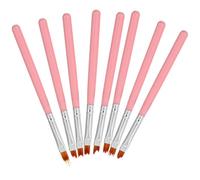 PartyKindom 8pcs Nail Art Brushes Set for DIY and Professional Use Nylon Material Nail Painting Tool with Easy-to-use Design for Creating French Tips and Starters