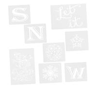 PartyKindom 8pcs Reusable Christmas Stencils Painting Templates DIY Hollow Drawing Craft for Wall Furniture Wood Signs Xmas Decoration