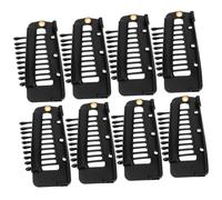 PartyKindom 8Pcs Small Snap Hair Extension Metal Clips with Comb Teeth Durable Black Wig Holder Clips for Secure Hair Extension and Hat Fixing Strong Grip Accessories for Wigs and Braids