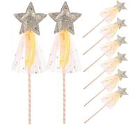 PartyKindom 8pcs Star Shaped Fairy Wands for Lightweight Glitter Princess Stick for Cosplay Party Favors Dress Up Accessories Easy to Hold and Spark Creativity