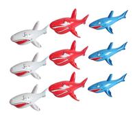 PartyKindom 9Pcs PVC Inflatable Shark Floating Animal for Beach and Pool Safe Non-tear Material Fun Summer gift for for for for for for for Boys
