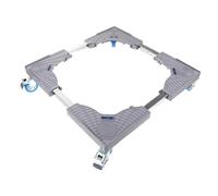 PartyKindom Adjustable Movable Base for Washing Machine and Fridge Telescopic Stand Locking Wheels Grey Size 40x40-60x60cm
