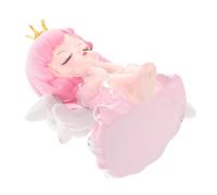 PartyKindom Adorable Angel Girl Cake Topper Pink Mini Resin Doll Decoration for Showers Birthday Parties Cute Cupcake Doll Cake Toppers