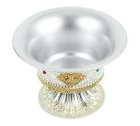 PartyKindom Alloy Buddhist Worship Cup Holy Water Offering Bowl for Religious Ceremony Home Temple Use Dirt Resistant Lightweight Design with Auspicious Symbols
