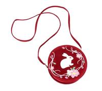 PartyKindom Antique Style Embroidered Corduroy Round Shoulder Bag Vintage Crossbody Purse for Women Classic Chinese Pattern Party Travel School Work