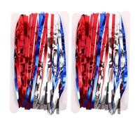 PartyKindom Background Hanging Decor Pet Material in Assorted Colours 2pcs 4th of July Tinsel Foil Fringe Curtains Strong Party Atmosphere, for Photo Booth and Independence Day Celebrations