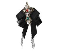 PartyKindom Baroque Style Lace Bow Brooch Pin for Women with Elegant Metal Cross Design, Pin Fastening That Does Not Damage Clothes, for Banquets and Parties
