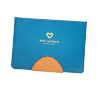 PartyKindom Birth Certificate Protective Cover Blue Leather Document Organizer with Slots for Medical Records Sturdy Folder Keeps Birth Certificates Safe and Organized for Newborns