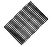 PartyKindom Black Bamboo Bath Mat for Wet Floors, Quick Draining Rug | Textured Surface, Washable Design, Bare Feet Comfort, Doorway Entry and Laundry Use for Homes and Hotels