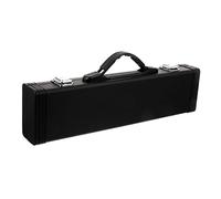 PartyKindom Black Pu Leather Flute Case Resistant Protective Flute Accessory Storage Box Organizer with Soft Lined Interior for Musicians and Travel Use