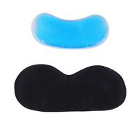 PartyKindom Black Silk Eye Mask with Cooling Ice Pack for Sleep Light Blocking Eyepatch for and Dry Eyes Comfortable Travel Sleep Mask for Men and Women
