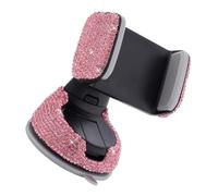 PartyKindom Bling Car Phone Mount Adjustable Rhinestone Dashboard and Air Vent Holder for Mobile Phones with Abs Material, Convenient Use, and Scratch Protection