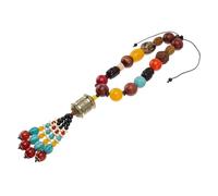 PartyKindom Bodhi Bead Bracelet Car Hanging Chain Versatile Decorative Pendant for Auto Interior 8mm Natural Wood Beads Adjustable Knot