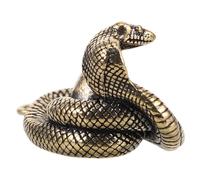 PartyKindom Brass Chinese Zodiac Snake Statue Miniature Figurine for Year Snake Decor Polished Craftsmanship with Intricate Detailing Symbolizing Wisdom and Protection Unique Feng Shui