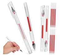 PartyKindom Brow Mapping Pen 4 Pcs Set 8 Refills Red Eyebrow Tattoo Pen for Precise Eyebrow Mapping and Microblading Use Professional Makeup Artist Tool for Brow Shaping