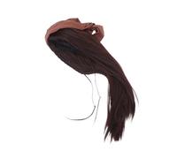 PartyKindom Brown Pirate Wig with Scarf for Halloween Natural-looking Long Hair Costume Accessory Comfortable Lightweight Material for Pirate Cosplay and Theater Performances