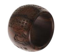 PartyKindom Buddhism Wooden Thumb Ring for Women Men Pattern Wood Finger Ring with Smooth Finish Gift Unique Craftsmanship Jewelry Accessory