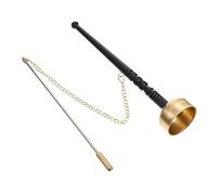 PartyKindom Buddhist Yin Qing Copper Percussion Instrument Large Handheld Temple Bell for Buddhist Ceremony and Meditation with Wooden Handle