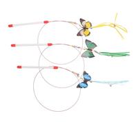 PartyKindom Butterfly Bell Cat Teaser Stick Interactive Toy, 3pcs PP | Kittens and Indoor Cats, Bright Colour Butterflies, Training Sessions, PET Supplies Gift Random Style