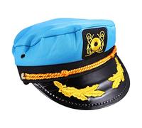 PartyKindom Captains Hat with Adjustable Snapback for Adults, Navy Map Performance Funny Sailor Hats for Club Pub Party Festival Halloween Costume Fancy Dress