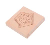 PartyKindom Carved Wooden Holiday House Cookie Mold Beech Wood Biscuit Embossing Stamp for Christmas Baking DIY Kitchen Supplies Beginner Friendly Press Tool