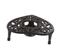 PartyKindom Cast Iron Teapot Warmer Stand with Hollow Heart Design Vintage Iron Plate Tripod Base for Prolonged Heat Maintenance Sturdy Anti-scald Pad for Brewing Tea Coffee Milk Elegant