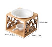 PartyKindom Ceramic Essential Oil Burner with Bamboo Base Lightweight Aromatherapy Stove for Home Decor Yoga Bedroom Kitchen Gift