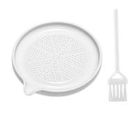 PartyKindom Ceramic Garlic Grinder Bowl with Brush for Kitchen Use Manual Food Grinding Tool for Garlic Ginger and Complementary Food Puree Easy to Clean Fruit Puree Maker