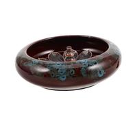 PartyKindom Ceramic Incense Burner with Copper Base Lotus Porcelain Censer and Ash Tray for Cones and Sticks Aromatherapy Burner for Zen Gardens Yoga and Meditation Spaces Home Decoration