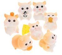 PartyKindom Cheese Hamster Ornaments Resin Carving Hamster Sculpture Decors for Office Desktop Decor Tiny Animals Figures