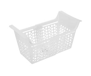 PartyKindom Chest Bin White Adjustable Plastic with in Freezer Basket Reliable Durability and Bottom Drainage Holes, Expandable Storage Organizer or for Kitchen Home Freezers