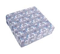 PartyKindom Children's Dining Chair Booster Cushion Heightening Pad Washable Removable Gray Cartoon Horse Seat Pad Strap for Easy Cleaning and Portable Use