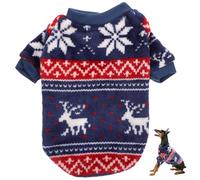 PartyKindom Christmas Dog Clothes Winter Pet Garment with Polyester Material and Supple Fabric, Keeps Pet Warm for Outdoor Activity, Adorable Xmas Party Dog Costume with Chest Circumference