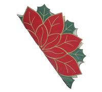 PartyKindom Christmas Holly Leaf Embroidered Placemat Decorative Xmas Table Adornment for Home Dining Party Use