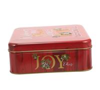 PartyKindom Christmas Tinplate Cookie Box Small Metal Biscuit Storage Case Festive Candy Holder for Xmas Party Favors and Gift Packaging
