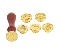 PartyKindom Christmas Wax Seal Stamp Set Vintage Alloy Heads with Wooden Handle for Holiday Cards Invitations DIY Projects Elegant Stamping Kit for Unique Personal Touch