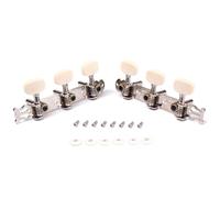 PartyKindom Classical Guitar Tuning Pegs Machine Heads Keys Easy to Use 2pcs Silver Metal and Plastic Construction Standard 35mm Spacing Replacement for Acoustic Guitar Strings