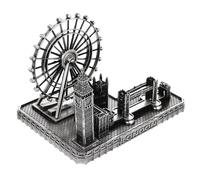 PartyKindom Clock Tower Bridge Figurine Alloy Ornament Desk Shelf Home Decor Simple Artistic Design 13.50 X 10.00 X 10.00 Cm