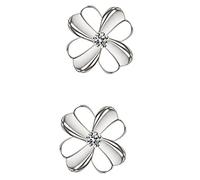 PartyKindom Clover Shaped Ear Studs for Women Lovely Flower Earrings with Elegant White Gold Finish Fashion Ear Accessory Girlfriend Wife Chic Design for Parties and Weddings