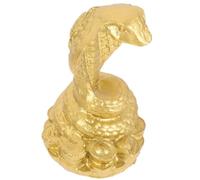 PartyKindom Cobra Figurine Resin Snake Statue Golden Animal Decor Flat Bottom Space-saving Halloween Miniature Egyptian Ornament