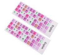 PartyKindom Colorful Macaron Laptop Keyboard Stickers English Letter Decals for Universal Keyboard 2 Sheets Decorative Stickers for Computer and Laptop Use
