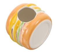 PartyKindom Cooling Ceramic Hamster Hideout Small Pet Nest Burger Shape for Summer Rest and Play Safe Ceramic House for Hamsters and Small Pets