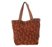 PartyKindom Corduroy Tote Bag for Women Cloth Handbag with Flower Pattern Capacity Soft Shopping Bag for and Everyday Use