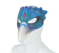 PartyKindom Cosplay Soft Lightweight Masquerade Bird Mask Pu+eva Blue Fits Most People for Masquerade Cosplay Parties for Families and Friends