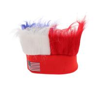 PartyKindom Crazy Soccer Wig Hat for Usa Fans Patriotic Novelty Headwear for Sports Events Comfortable Breathable for Football Enthusiasts and Festivals