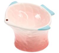 PartyKindom Creative Elevated Cat and Dog Food Bowl Pink Fish Shaped Feeder Non Slip Design for Comfortable Mealtime Versatile Pet Dish for Cats and Dogs Easy to Clean and Maintain