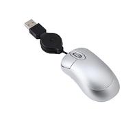 PartyKindom Creative Mini Usb Wired Mouse Portable Retractable Optical Mouse for Laptop and Notebook Ergonomic Design Comfortable Grip Precision Silver